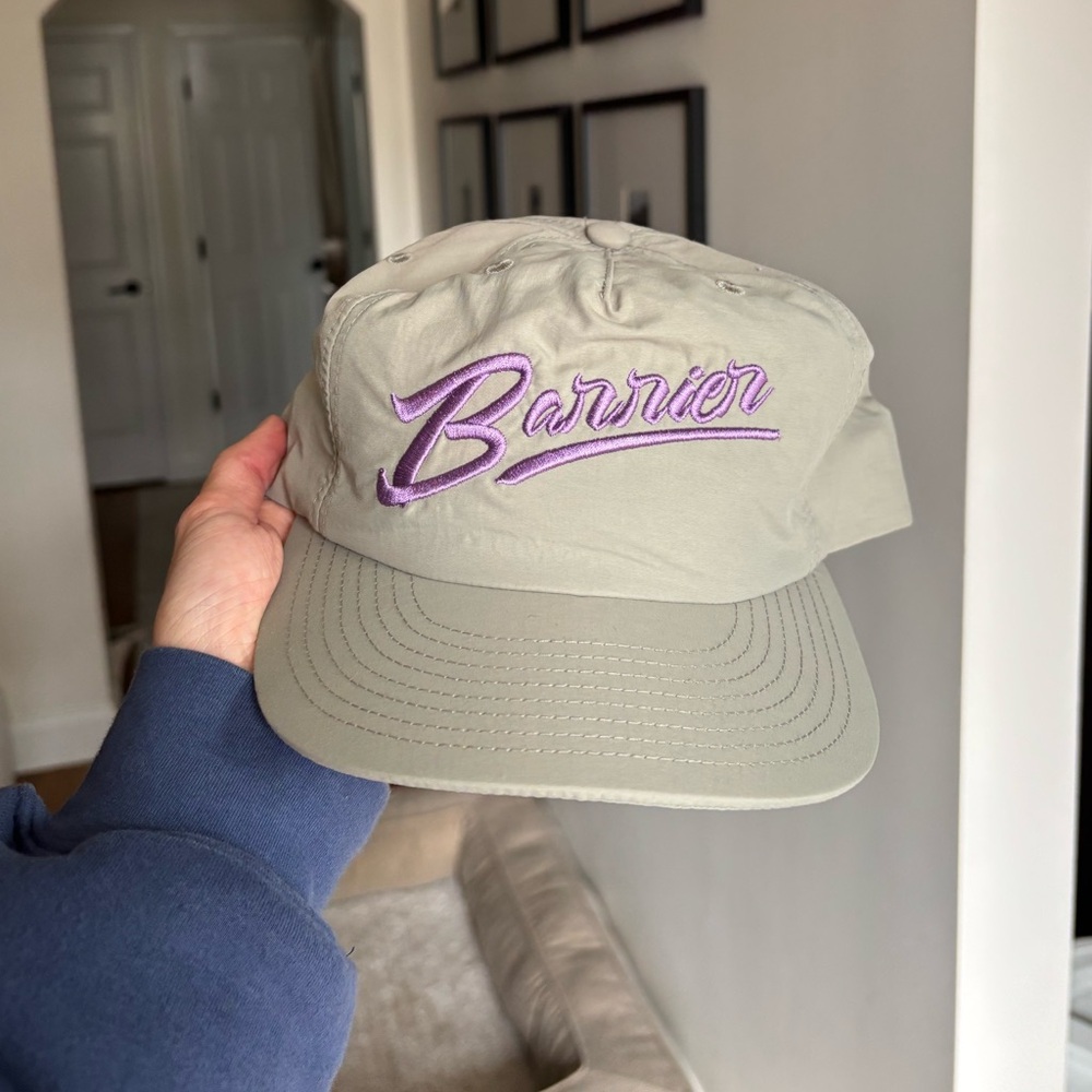 Barrier brewery Long Island New York grey and purple hat